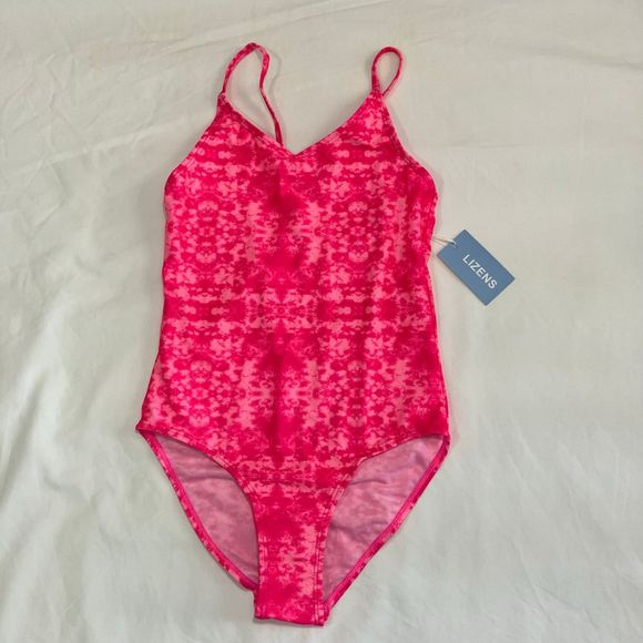 Girls Pink Tie Dye One Piece Swimsuit NWT - Picture 2 of 10